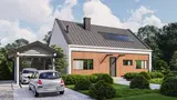 Gotowy projekt domu Z514 D 40 - Nowoczesny parterowy dom z 3 pokojami, salonem, jadalnią, kuchnią i łazienką