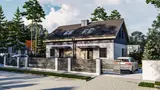 Gotowy projekt domu Zb47 duo - mały dom dwulokalowy z trzema sypialniami w każdym z lokali na poddaszu.