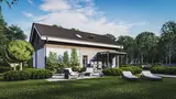 Gotowy projekt domu Z241 D p PG (pf) - Dom z z dachem dwuspadowym, poddaszem i garażem oraz płytą fundamentową.