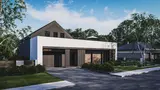 Gotowy projekt domu Z453 h+ - Nowoczesny dom z dużym tarasem i balkonem na piętrze oraz przestronnym salonem