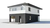 Gotowy projekt domu Z295 + - Powiększony wariant projektu. Z dachem kopertowym i oranżerią, na wąską działkę