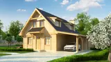 Gotowy projekt domu Z30 D WP ptw - z garażem, wiatą i powiększoną werandą