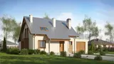 Gotowy projekt domu Z162 L GPt - Odbicie lustrzane z garażem jednostanowiskowym, z tarasem na dachu