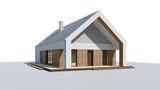 Gotowy projekt domu Z472 a - Powiększona wersja nowoczesnej stodoły z dwoma sypialniami i dużą łazienką