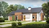 Gotowy projekt domu Z93 GL - Parterowy dom z nowoczesnym wykuszem i garażem jednostanowiskowym.