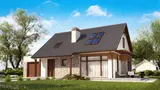Gotowy projekt domu Z113 GLp - z garażem jednostanowiskowym po lewej i z dachem pulpitowym