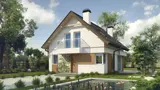 Gotowy projekt domu Z265 - Prosty, tani w budowie dom z trzema sypialniami na poddaszu oraz dużym PG.