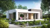 Gotowy projekt domu Zx105 - Parterowy dom w stylu modern z obszernymi, jasnymi wnętrzami na planie kwadratu