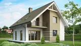 Gotowy projekt domu Z62 - Dom z poddaszem o prostej bryle z tanim w budowie dachem dwuspadowym i balkonem.