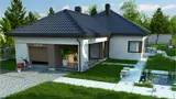 Gotowy projekt domu Z195 GF - Wersja z garażem jednostanowiskowym od frontu (po lewej stronie).