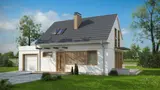 Gotowy projekt domu Z211 GL - Wariant z garażem jednostanowiskowym. 
