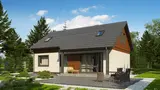 Gotowy projekt domu Z7 P 35 - Nieduży, funkcjonalny, ekonomiczny dom z poddaszem użytkowym. 