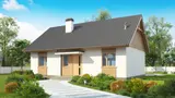Gotowy projekt domu Z313 - Mały, wygodny dom z dużym salonem.