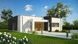 Gotowy projekt domu Zx105 B - Kompaktowy dom w nowoczesnym stylu z trzema pokojami oraz własnymi garderobami.