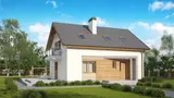 Gotowy projekt domu Z255 B pc - Wersja z poddaszem użytkowym i energooszczędnym ogrzewaniem pompą ciepła.