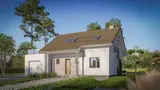 Gotowy projekt domu Z210 GLt - Przytulny dom z garażem jednostanowiskowym i ulepszonym układem funkcjonalnym.