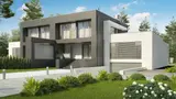 Gotowy projekt domu Zb19 - Nowoczesny segment do zabudowy szeregowej z dużymi przeszkleniami oraz piwnicą.