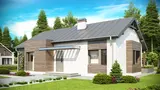 Gotowy projekt domu Z93 - Parterowy dom z nowoczesnym wykuszem, 3 sypialniami także na małą działkę.