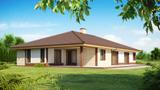 Home project Z82 - A comfortable one-story home on an oblong plot with a double garage.