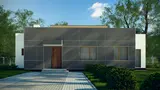 Gotowy projekt domu Zx111 - Nowoczesny parterowy dom z centralnie usytuowanym salonem oraz 3 pokojami