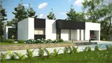 Gotowy projekt domu Zx150 - Nowoczesny parterowy dom z otwartym garażem i dużym salonem. 