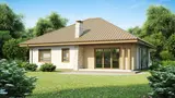 Gotowy projekt domu Z94 - Parterowy dom z dachem kopertowym z frontowym garażem na dwa samochody.