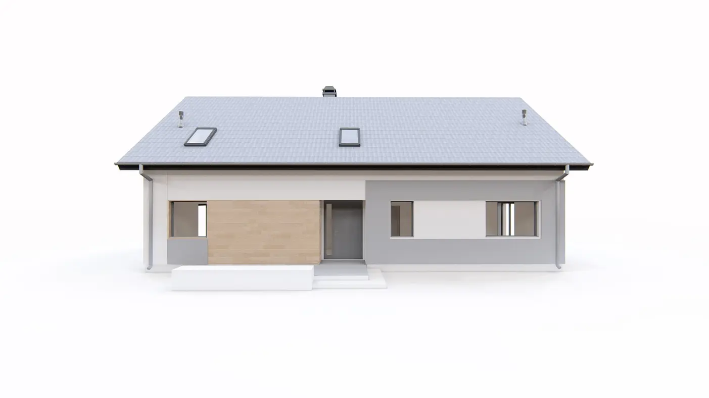 Gotowy projekt domu  - Dom dwurodzinny z komfortowym mniejszym lokalem na parterze o powierzchni 58mkw.