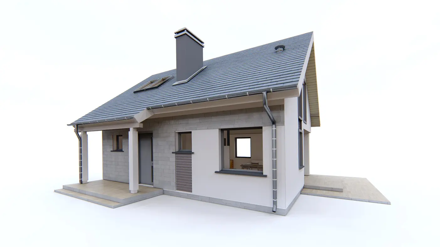 Home project  - Łatwy i tani w budowie dom z dachem dwuspadowym, także na małą działkę.