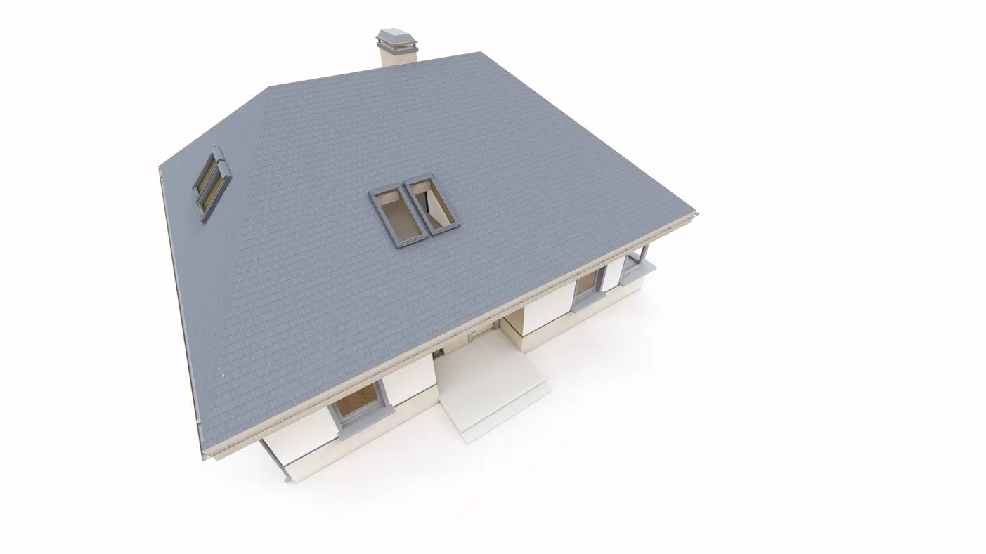 Home project  - Dom z poddaszem użytkowym i funkcjonalnym wnętrzem, dach kopertowy.