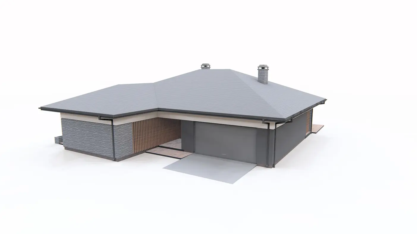 Home project  - Parterowy dom jednorodzinny z garażem dwustanowiskowym