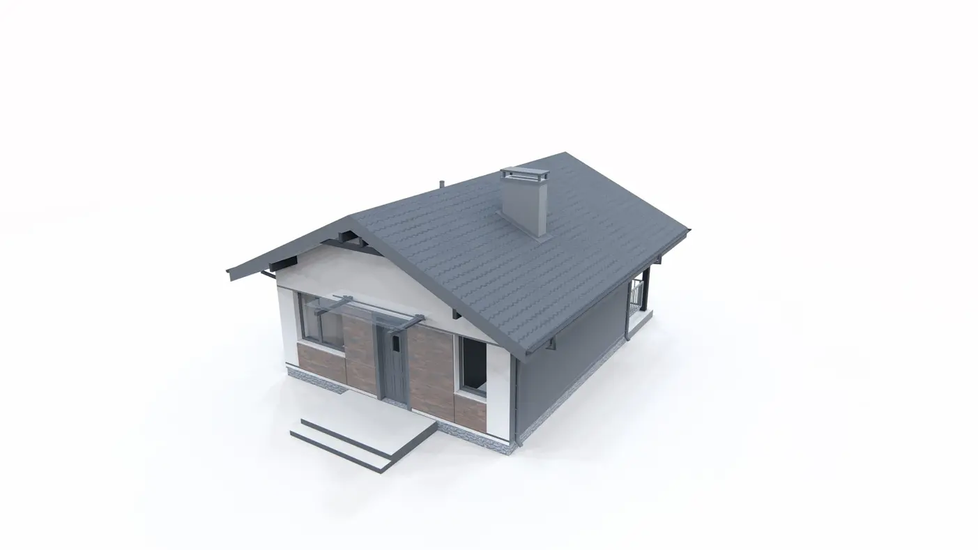 Home project  - Mały letniskowy dom z werandą 