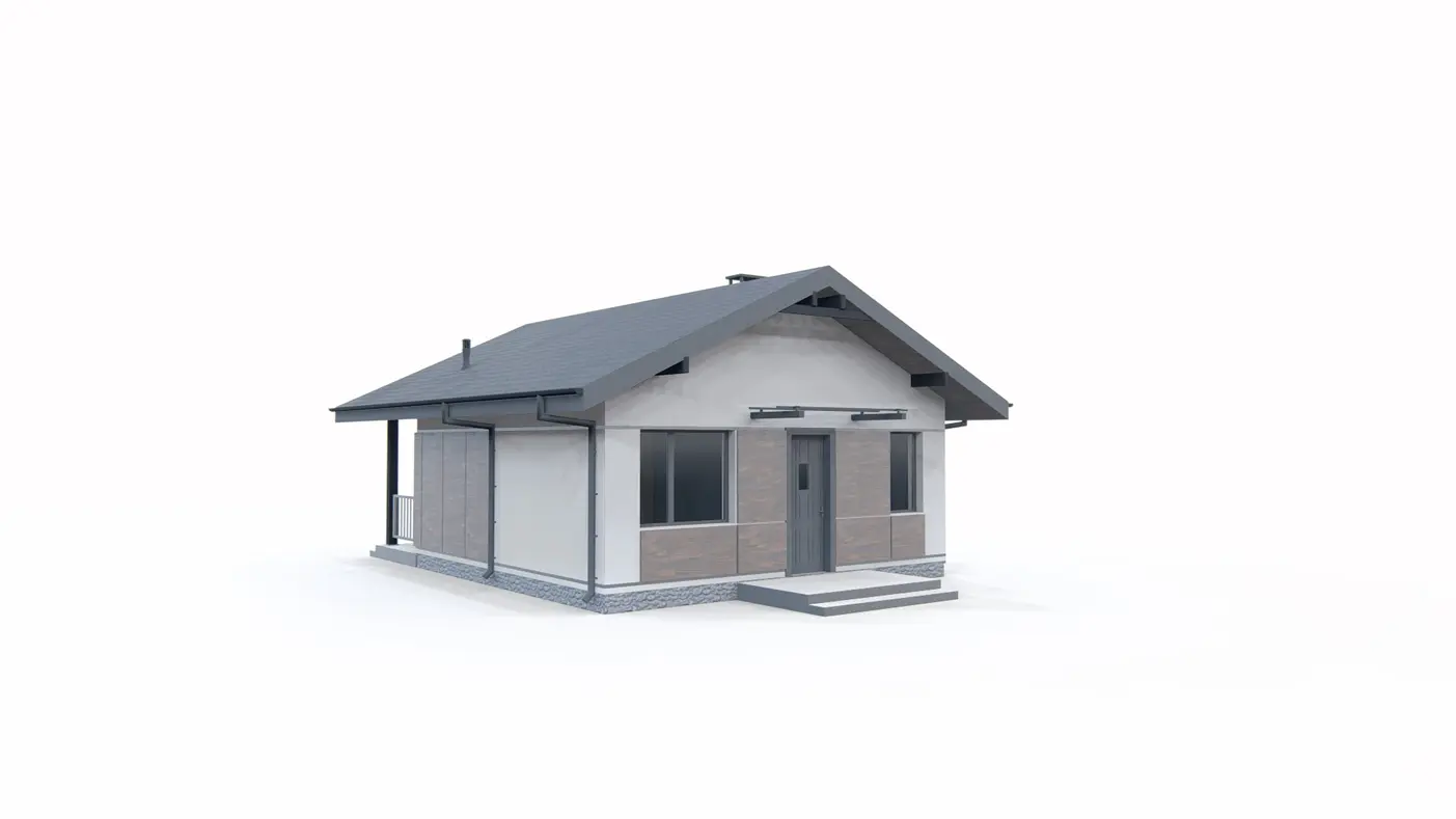 Home project  - Mały letniskowy dom z werandą 