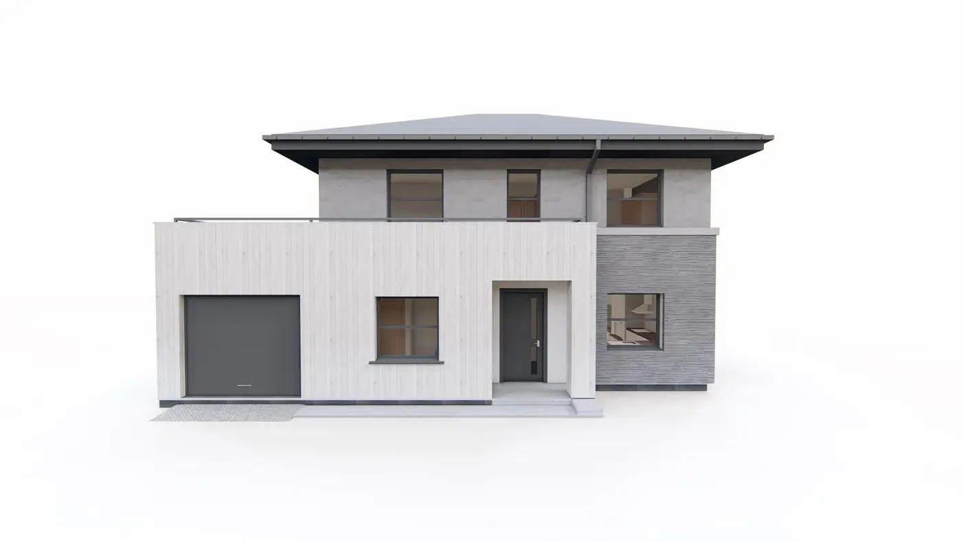 Home project  - Pomniejszona oraz odnowiona wersja Z29 z garażem oraz gabinetem na parterze.