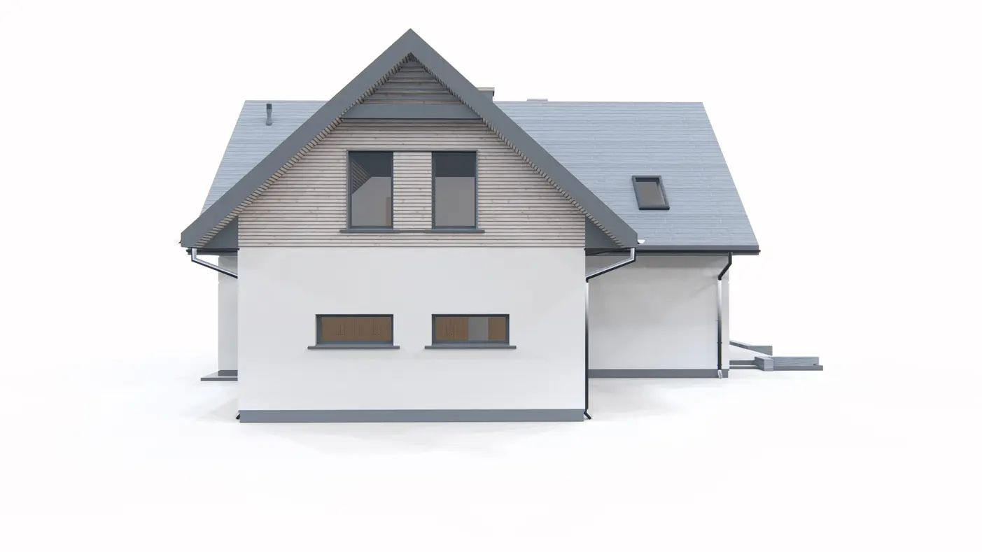 Home project  - Współczesny dom z dachem wielospadowym i garażem dwustanowiskowym.