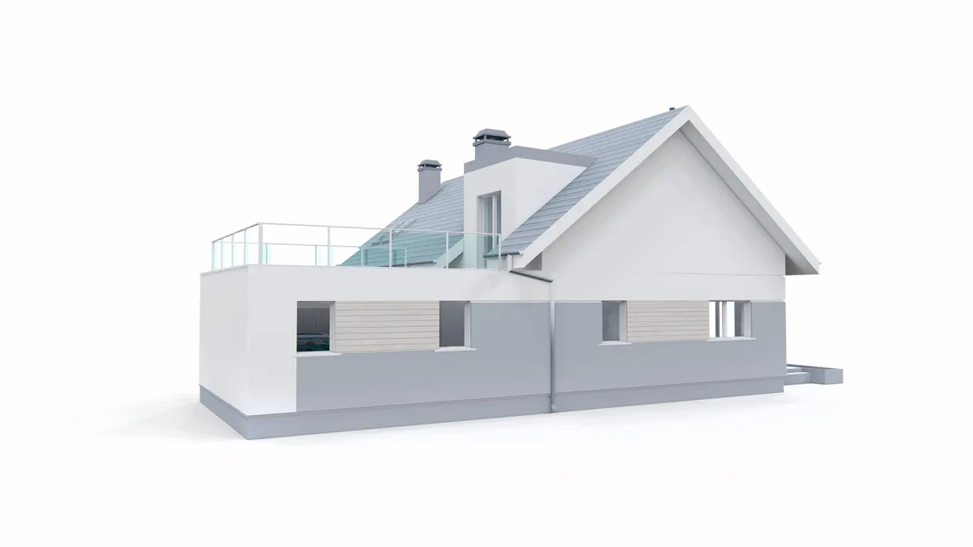 Home project  - Współczesny dom jednorodzinny z lukarną i garażem dwustanowiskowym