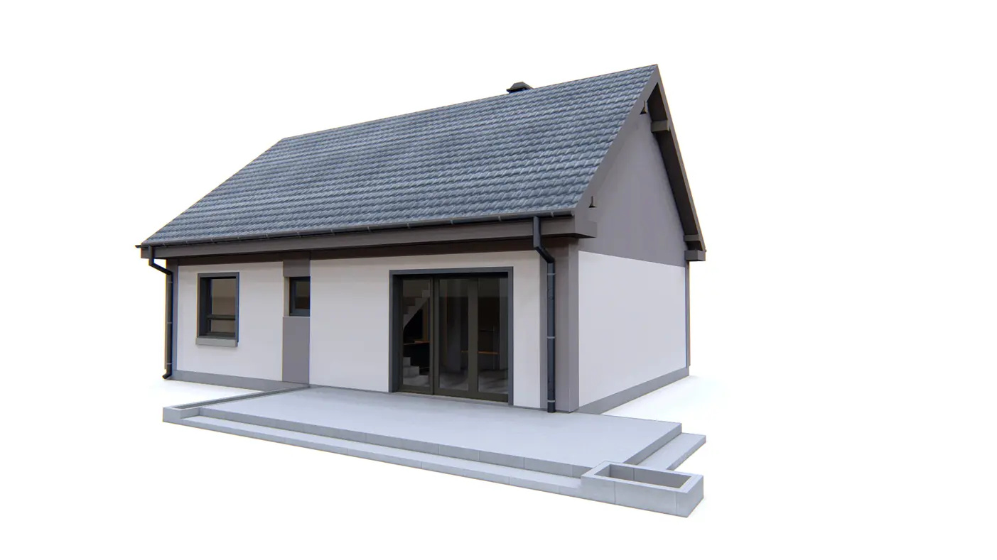 Home project  - Dom z dachem dwuspadowym i opcją zagospodarowania poddasza, łatwy w budowie.