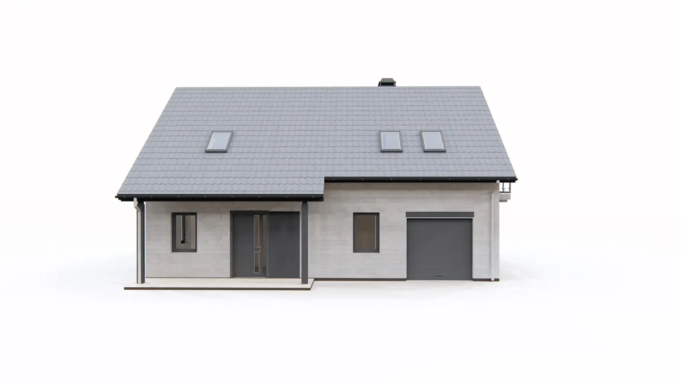 Home project  - Funkcjonalny projekt domu  z dachem dwuspadowym, tani w budowie i eksploatacji.
