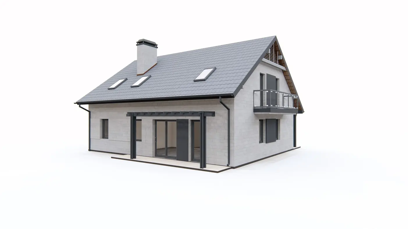 Home project  - Funkcjonalny projekt domu  z dachem dwuspadowym, tani w budowie i eksploatacji.