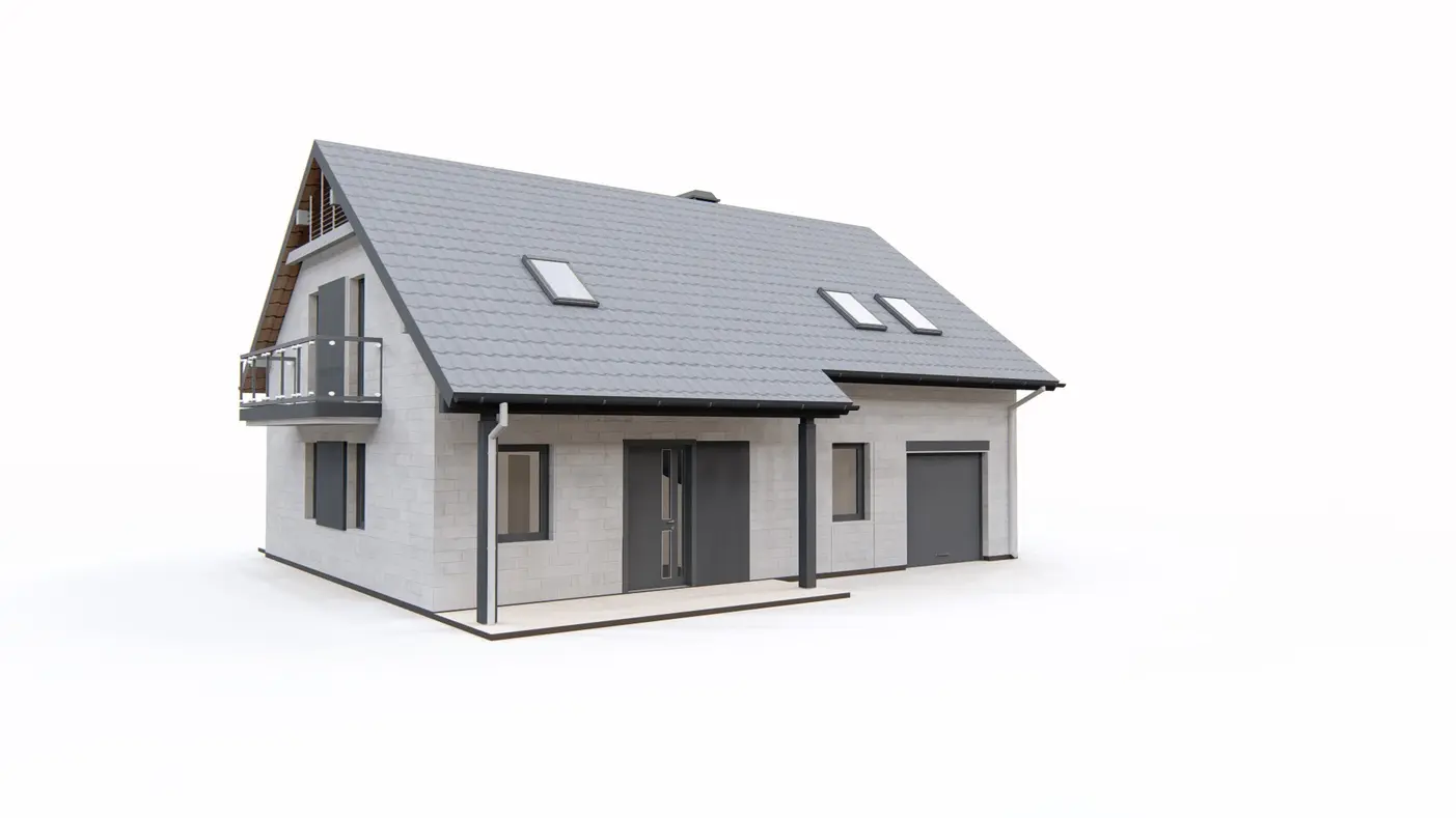 Home project  - Funkcjonalny projekt domu  z dachem dwuspadowym, tani w budowie i eksploatacji.