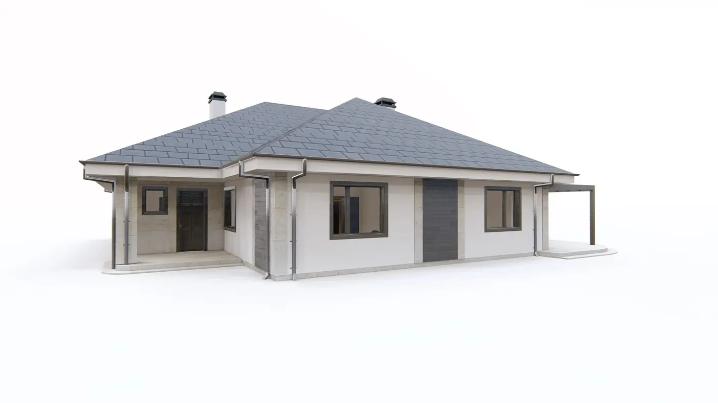Home project  - Parterowy dom w eleganckim stylu z garażem na dwa samochody i opcją poddasza.