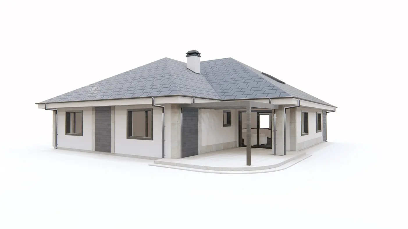 Home project  - Parterowy dom w eleganckim stylu z garażem na dwa samochody i opcją poddasza.