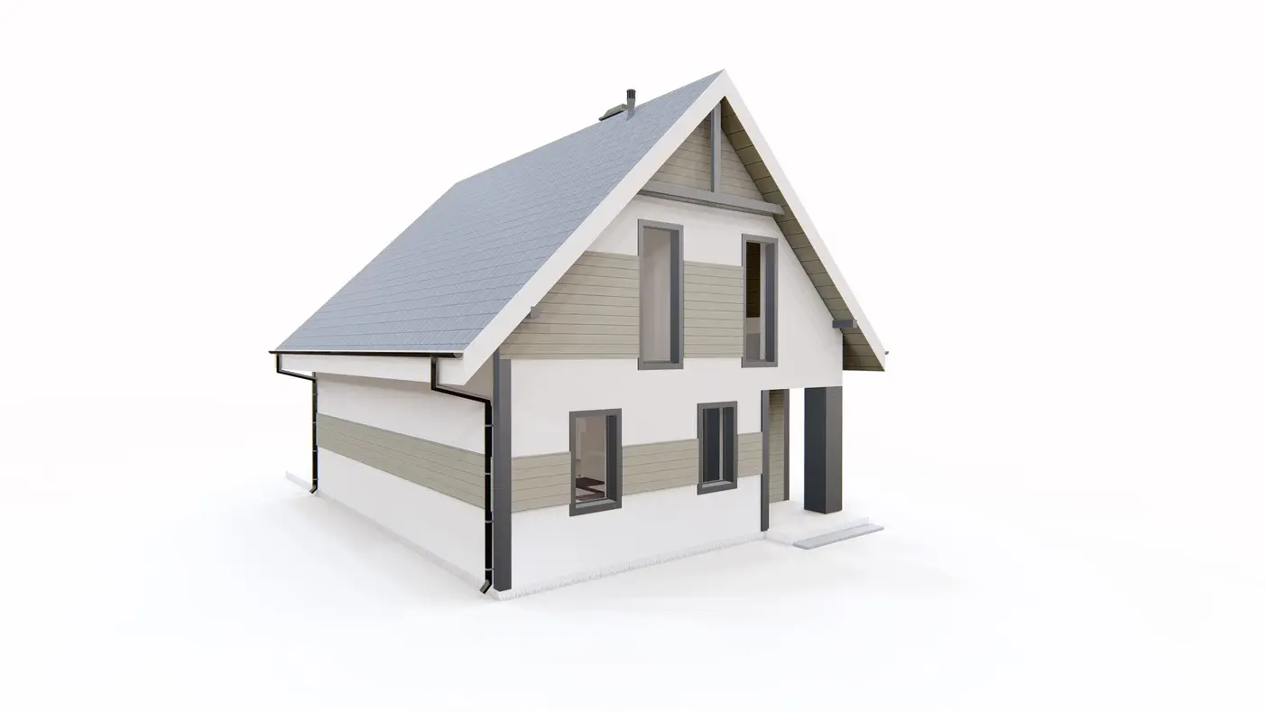 Home project  - Prosty w budowie dom z dwuspadowym dachem przeznaczony także na wąską działkę.
