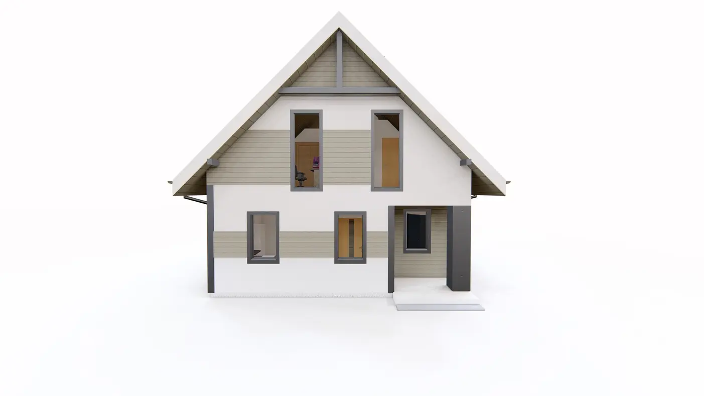 Home project  - Prosty w budowie dom z dwuspadowym dachem przeznaczony także na wąską działkę.
