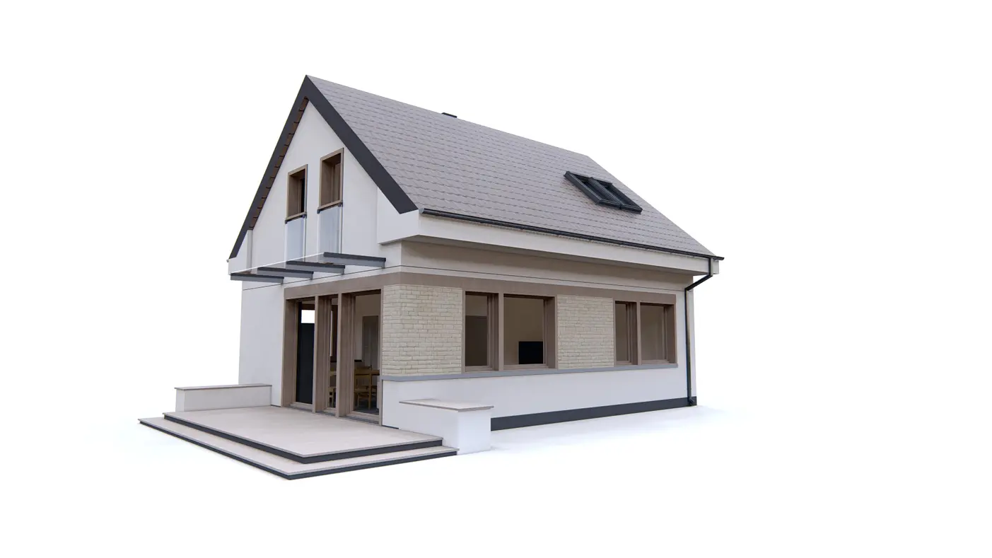 Home project  - Mały dom z poddaszem, funkcjonalny i ekonomiczny w budowie i utrzymaniu.