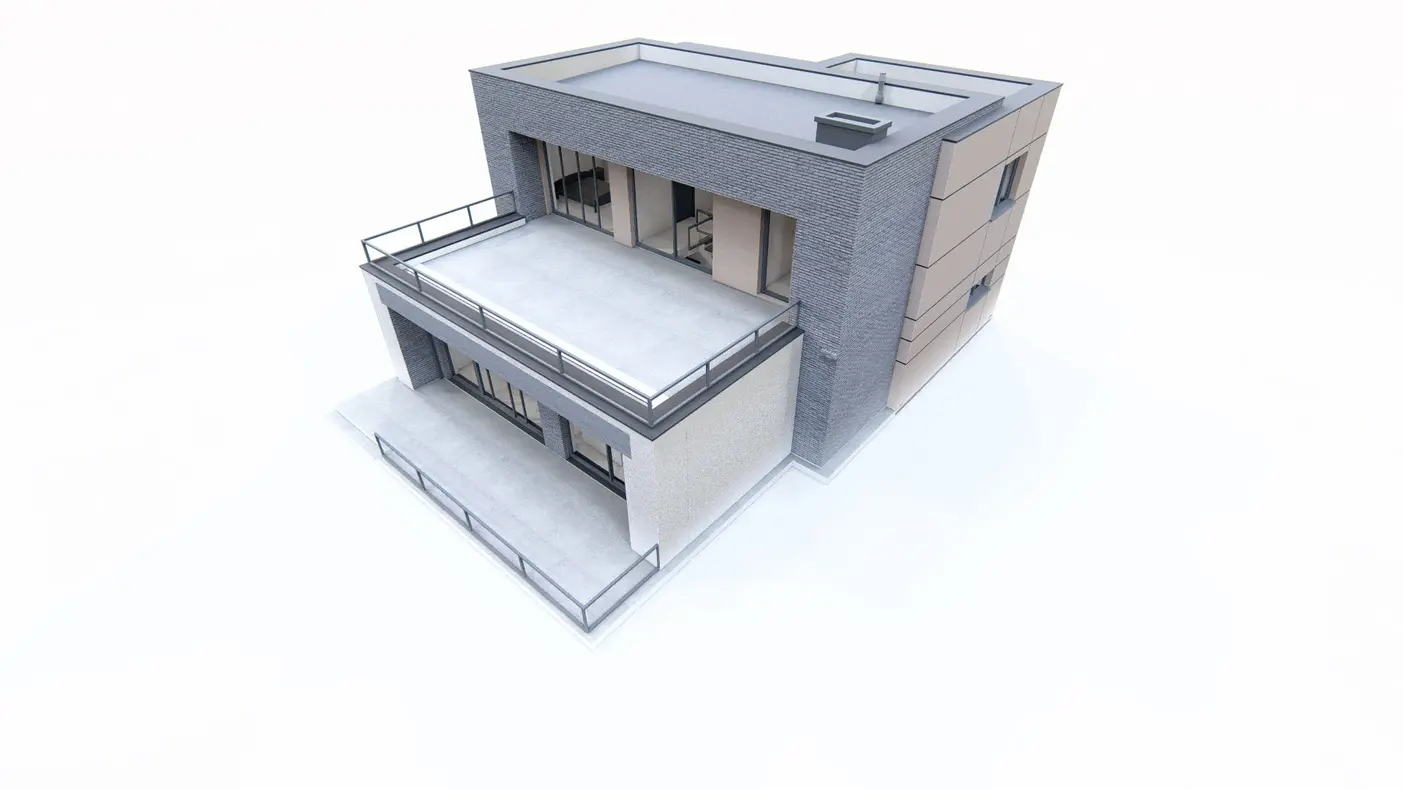Mājas projekts  - Divstāvu mājas projekts ar divvietīgu garāžu - Zx155