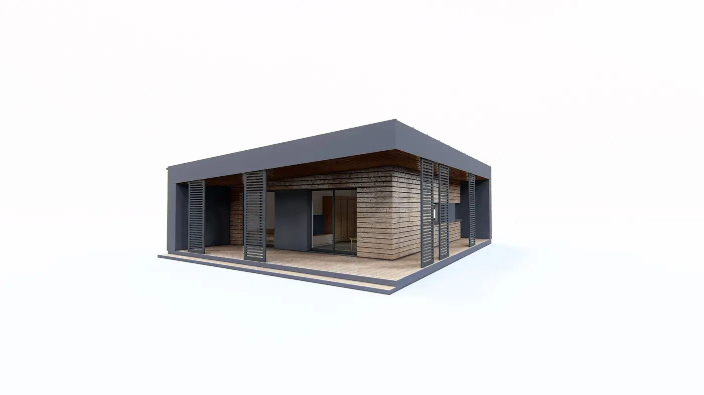 Mājas projekts  - Nelielas mājas projekts ar  lielu terasi - Zx157