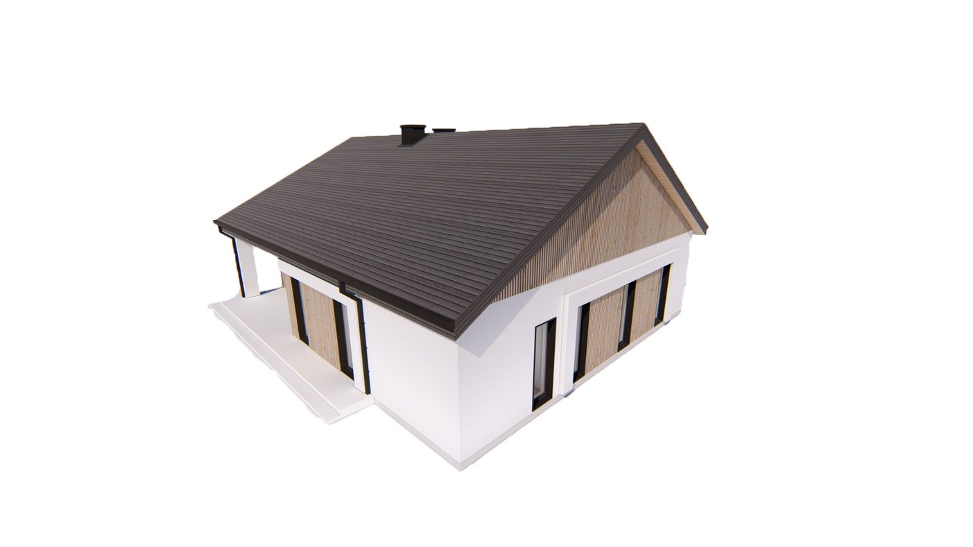 Home project  - Dom o powierzchni 126 m2 z dachem dwuspadowym, 4 pokojami oraz dużym salonem