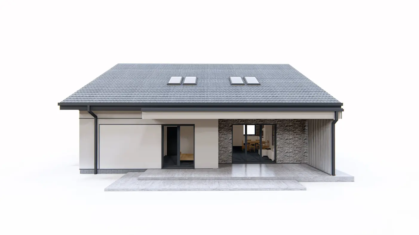 Home project  - Parterowy dom o powierzchni ok 110m2, 3 sypialniami oraz z opcją poddasza.