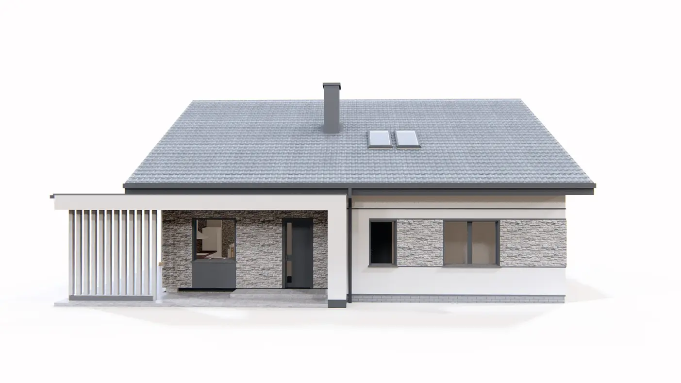 Home project  - Parterowy dom o powierzchni ok 110m2, 3 sypialniami oraz z opcją poddasza.