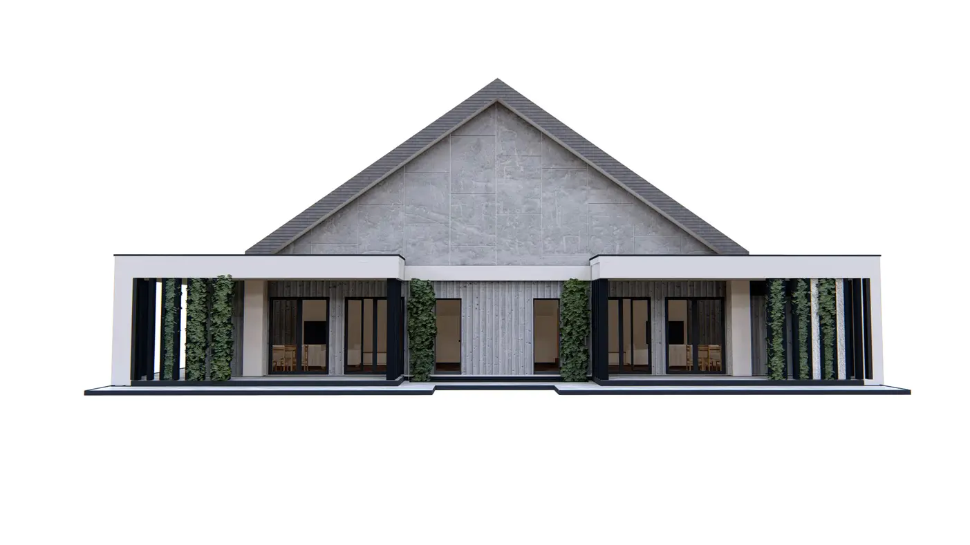 Gotowy projekt domu  - Segment, który po zbliźniaczeniu przypomina dom jednorodzinny